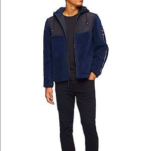 Calvin Klein Sherpa Stripe Full Zip Hooded Jacket